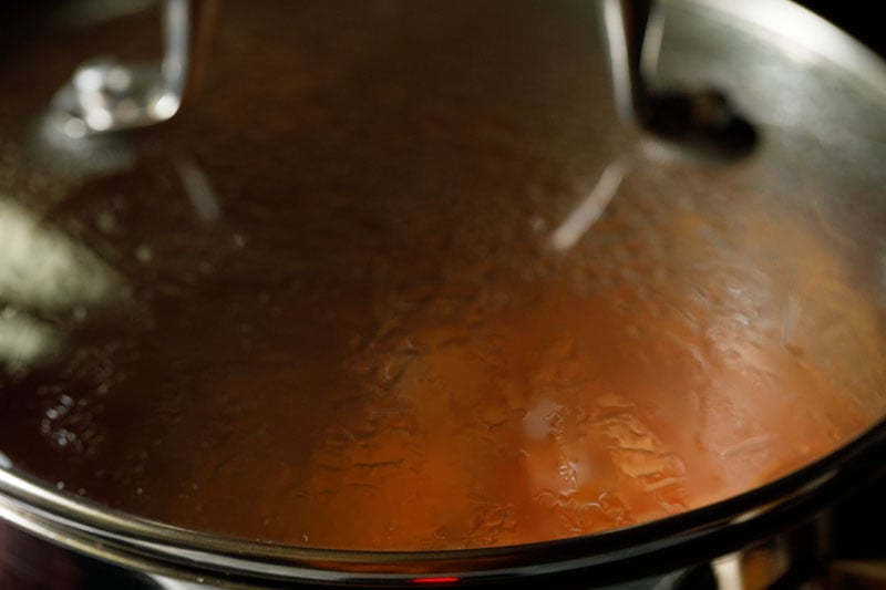 Glass lid added to the pot.