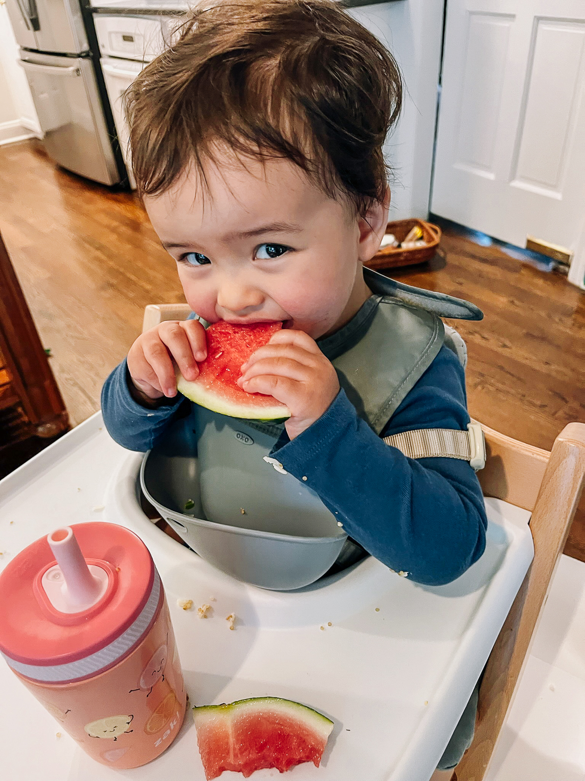 Ethan eating watermelon