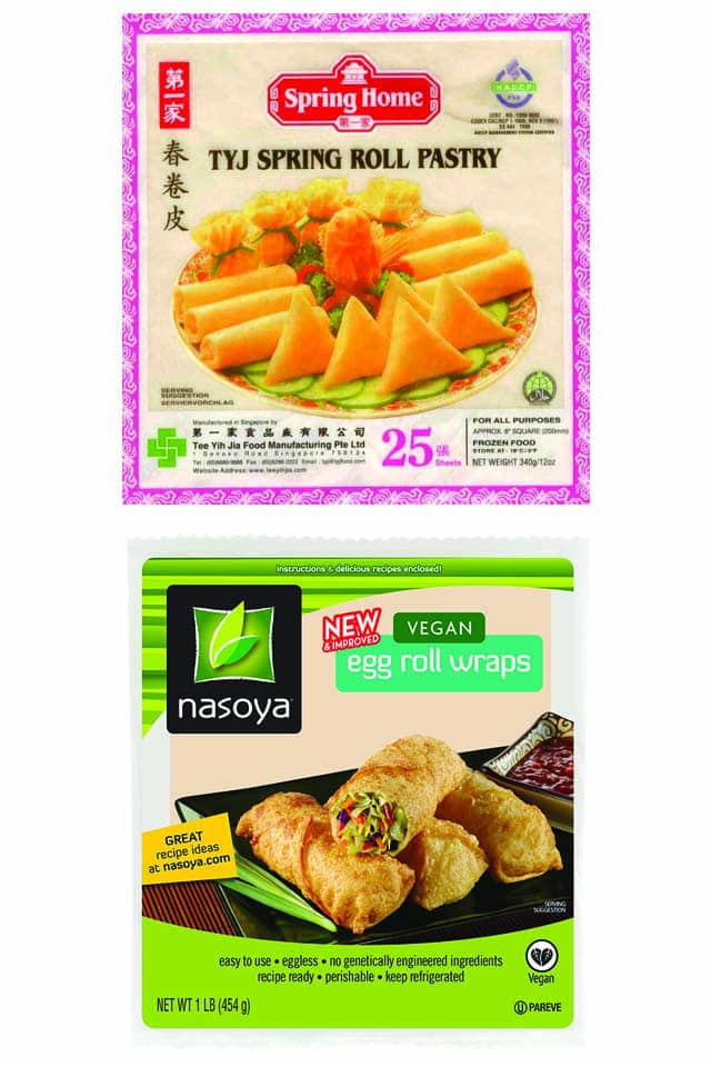 Spring roll pastry and egg roll wraps.