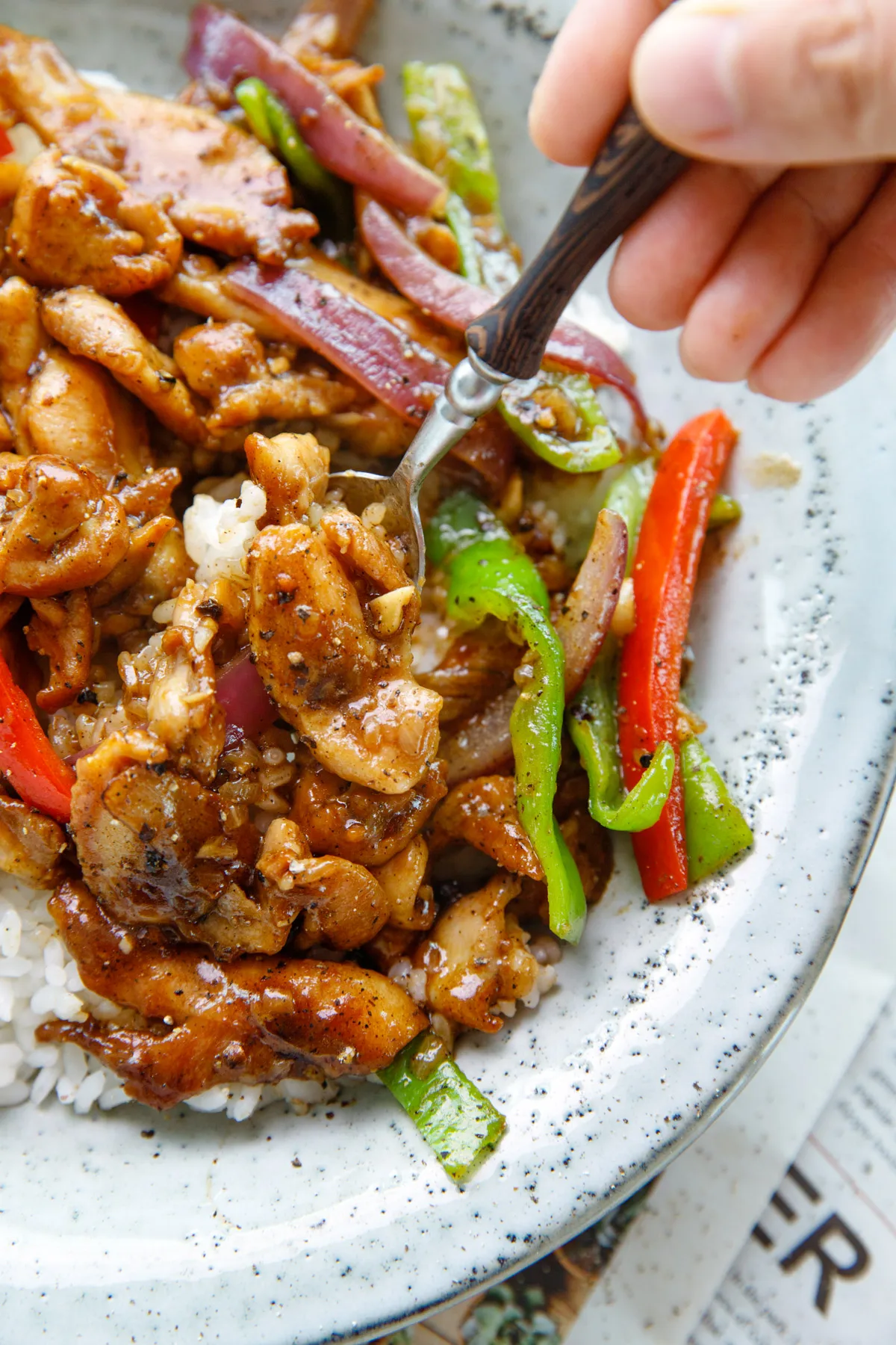 Sichuan-Style Black Pepper Chicken Stir-Fry