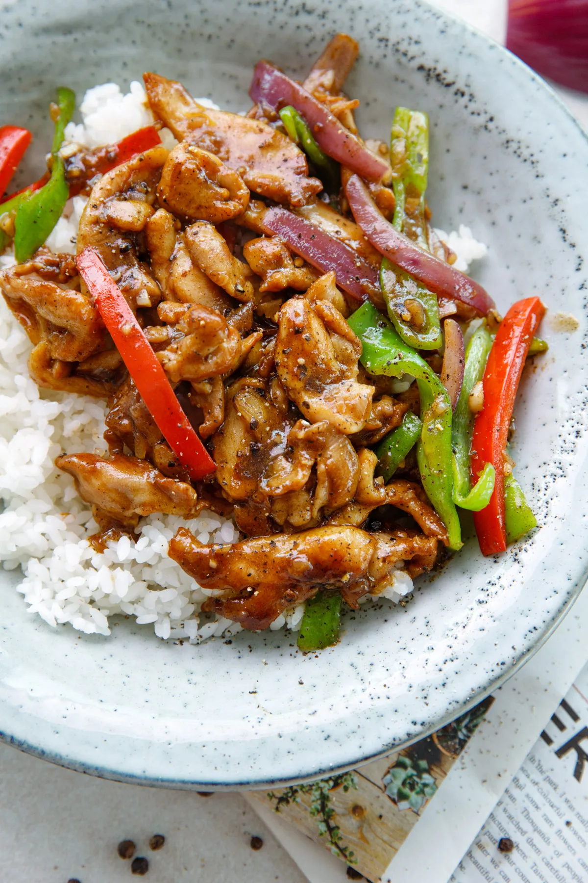 black pepper chicken stir fry