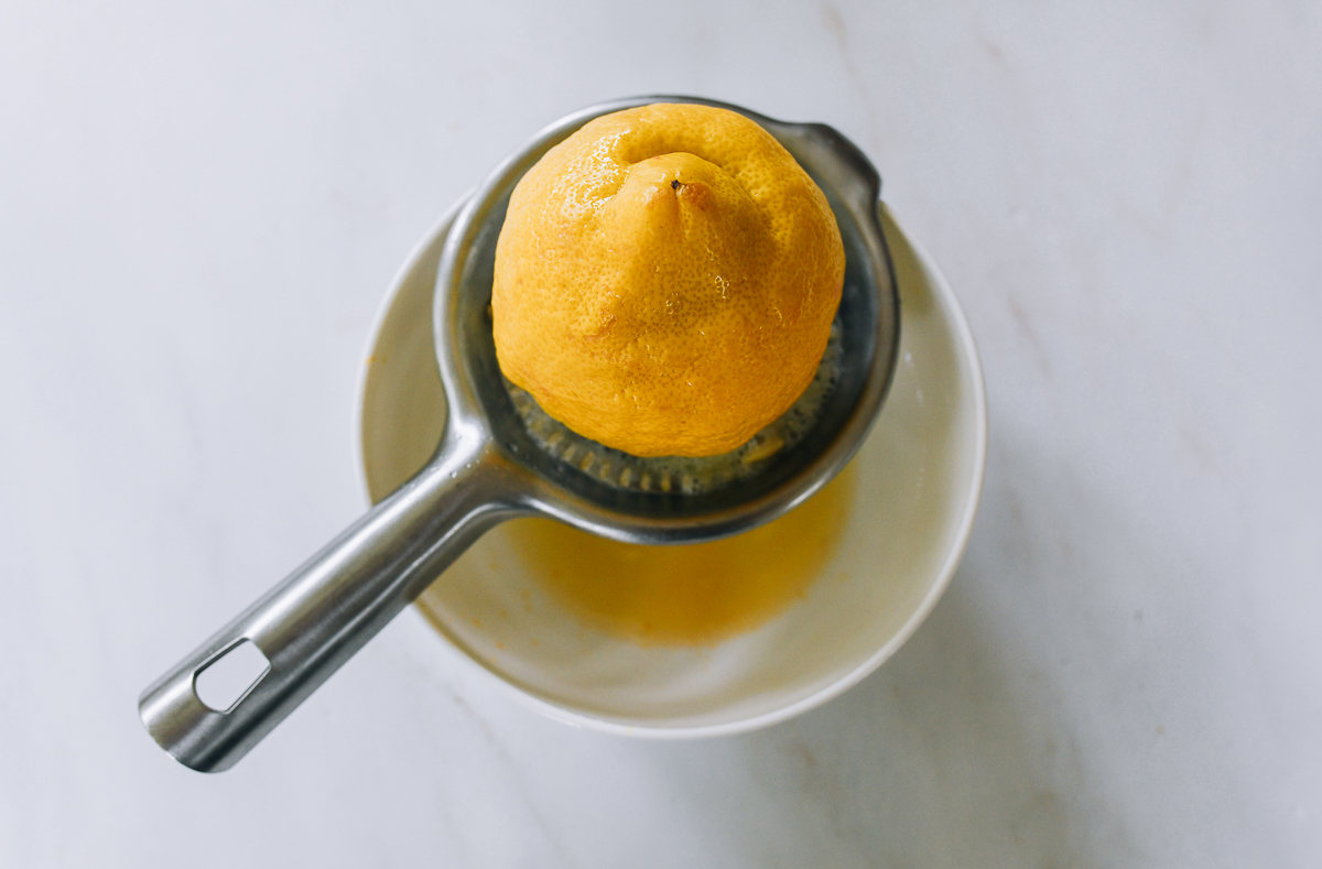 Squeezing lemon juice
