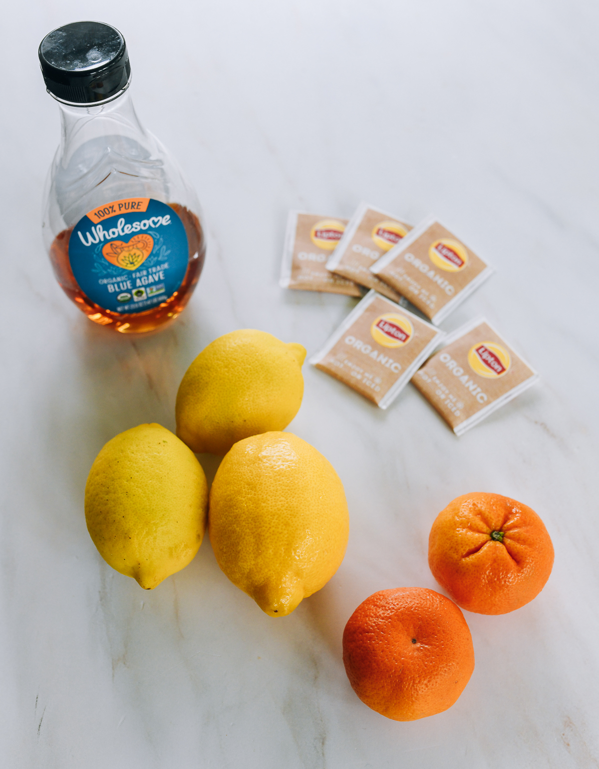 Ingredients for lemon iced tea