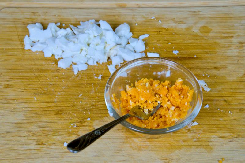 separate the salted egg yolks and whites